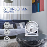 iFan Air Circulator 8" Turbo Fan Desk Table Fan With Air Flow (IF7408)