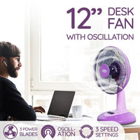 My Choice Desk Fan 12" With Oscillation (MC303)